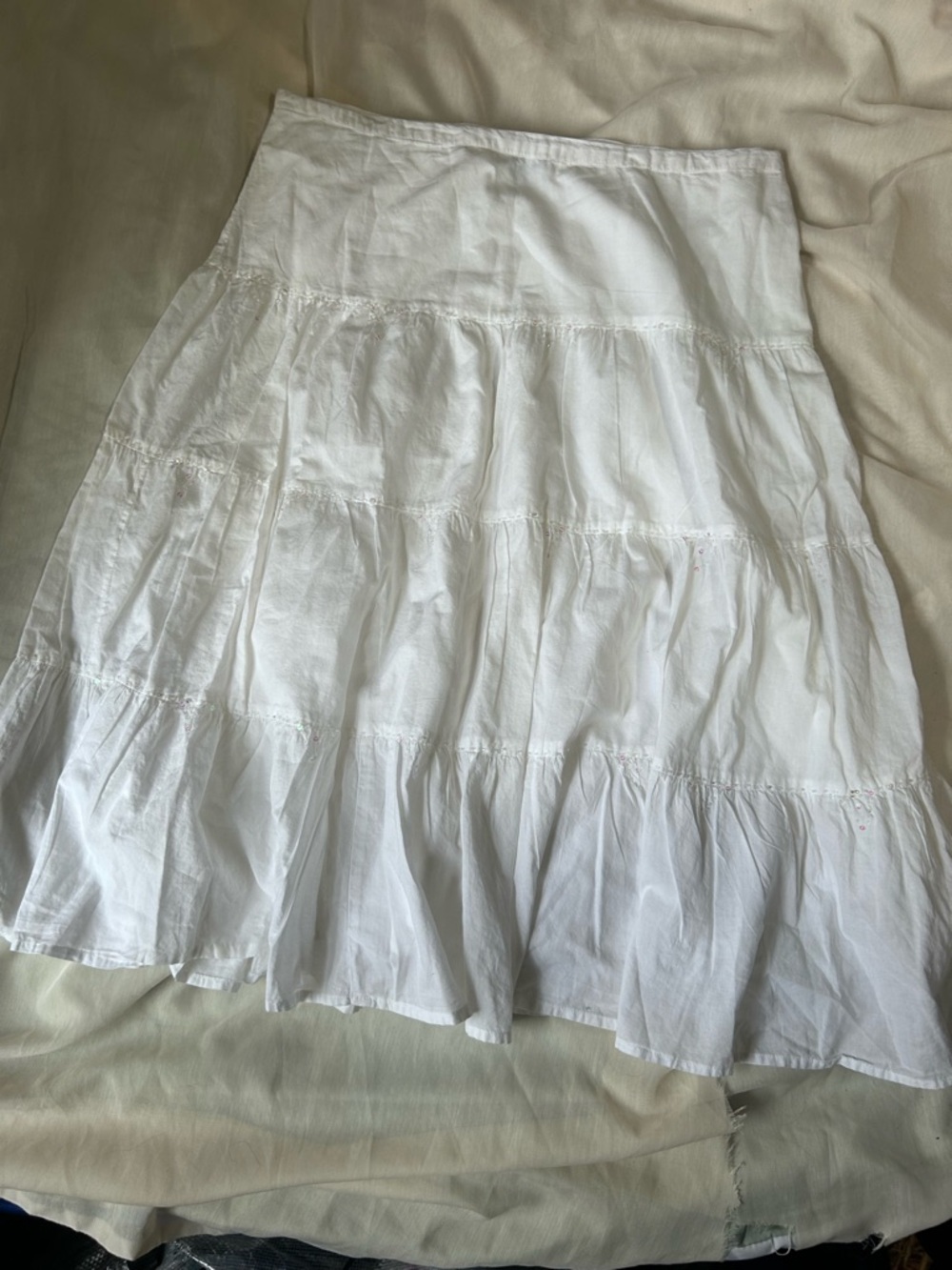 Eyeshadow Y2K Sequin Beaded y2k Tiered Skirt Size 13 100% cotton Flaw Vintage